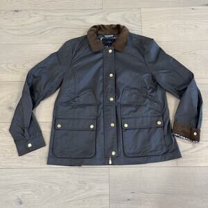 J.Crew Barn Jacket Liberty Floral print Mossy Brown Waxed Size Small JCREW